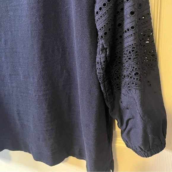 Loft Navy Eyelet Sweater - Picture 4 of 4